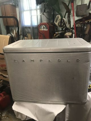 Vintage Rare Kampkold Aluminum Cooler Ice Chest With Tray