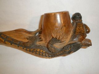 Orangewood alligator smoking pipe with seated figure antique collectable Florida 10