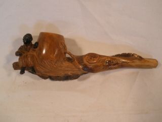 Orangewood alligator smoking pipe with seated figure antique collectable Florida 2