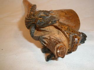 Orangewood alligator smoking pipe with seated figure antique collectable Florida 9