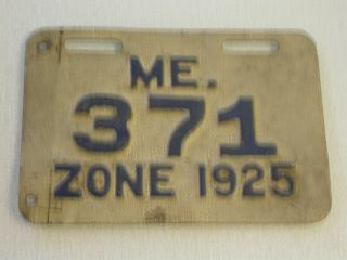 Very Rare 1925 Maine Zone License Plate 3 Digit