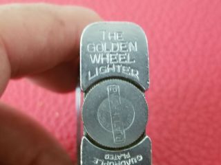 Rare Golden Wheel Lift Arm Lighter with Wind Gard 8