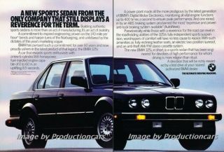 1987 Bmw 325i 2 - Page Advertisement Print Art Car Ad J757
