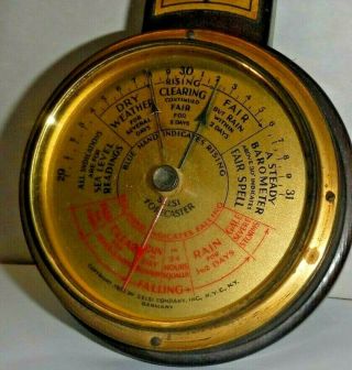 Antique Selsi Banjo Weather Station Barometer Thermometer c1929 York 4