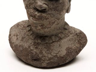 ANTIQUE/VINTAGE AFRICAN CARVED CLAY BUST OF MAN EARLY 20 C. 7