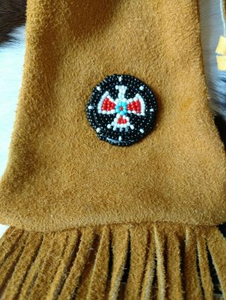Native American Styled Beaded Bag,  Thunderbird Rosette