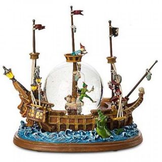 Disney Peter Pan Pirate Ship Musical Light - Up Large Snow Globe N:1374