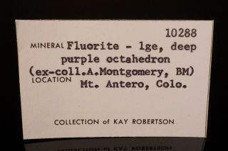 HISTORIC Purple Fluorite Crystal MT ANTERO,  COLORADO - Ex.  Museum,  Montgomery 10
