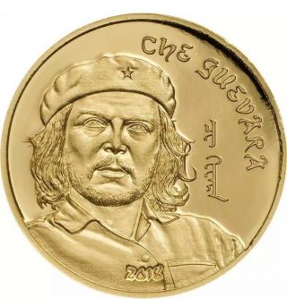 Mongolia 2018 1000 Togrog Che Guevara 0.  5 G Gold Proof Coin