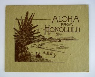 1919 Aloha From Honolulu Souvenir Photo Book Surfing Hula Dancers Vintage Hawaii