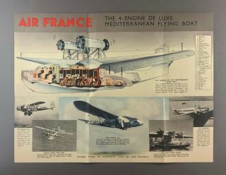 Air France Leo H - 242 Flying Boat Cutaway & Breguet Wibault 283t Airline Brochure