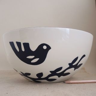 Mid - Century Modern Enamel Bird Bowl Hanova Pasadena Dove Cathrineholm Era 7