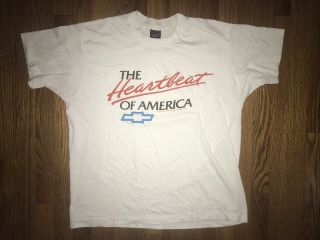 Chevy T Shirt Vintage Chevrolet The Heartbeat Of America Mens Xl 1990