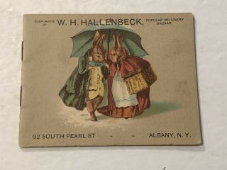 1897 Hallenbeck Millinery Albany Ny Benjamin Bunny Beatrix Potter Trade Pamphlet