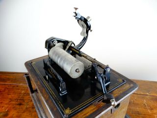 Antique Edison Standard Phonograph Gramophone Model B Cylinder Record Player 7