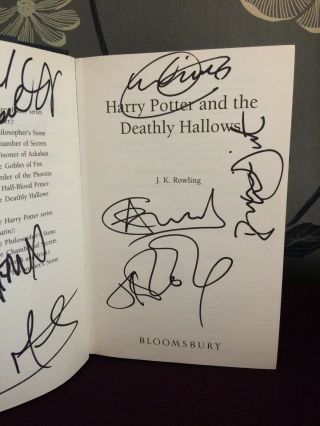 Signed Harry Potter Book Autographed By Actors And J.  K.  Rowling (2 Premieres)