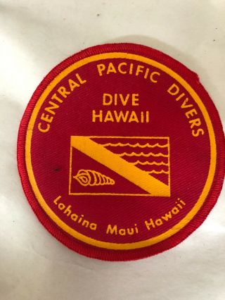Rare Vintage Central Pacific Divers Hawaii Patch Lahaina Maui