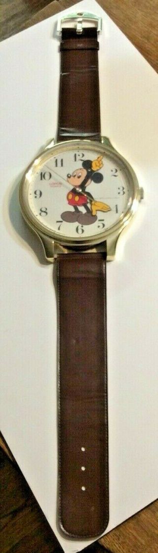 Vintage 33 " Wall Clock Lorus Quartz Walt Disney Giant Mickey Mouse Wrist Watch