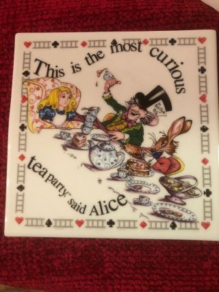 Disney Alice In Wonderland Tea Party Ceramic 6 Inch Trivet/tile/coaster