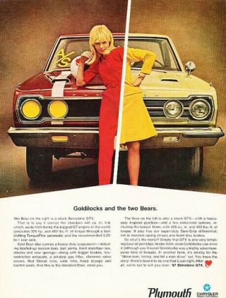 1967 Plymouth Gtx Advertisement Print Art Car Ad J381