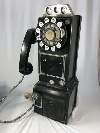 Vintage Western Electric 233g 3 - Slot Payphone - & Has Interior Mechanisms