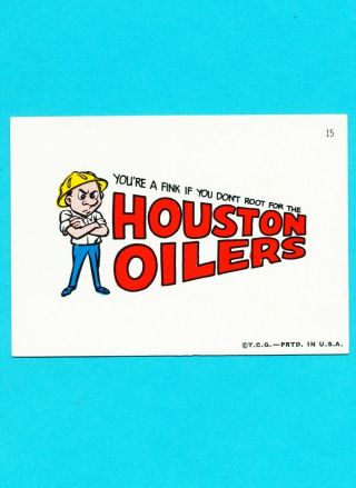 1967 Topps Comic Pennants 15 Houston Oilers