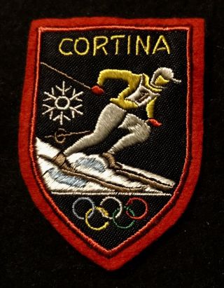 Cortina Vintage Skiing Ski Patch Badge Italy Souvenir Travel Olympics
