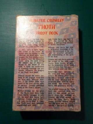 Rare 1978 Aleister Crowley THOTH tarot cards deck,  pristine,  boxed,  instructions 3