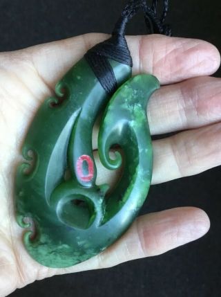 Unique Niki Nepia Nz Pounamu Greenstone Nephrite Jade Maori Hei Manaia Matau