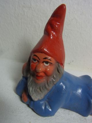 Vintage German Ceramic Garden Yard Gnome Lying BV4 2