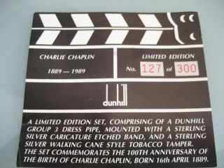 ' 89 Dunhill Estate Charlie Chaplin Pipe Pfeife Pipa 127/300 smoked only once 6