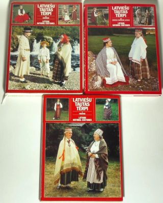 Book Set Latvian Folk Costume National Ethnic Dress Clothing Sewing Pattern Rare