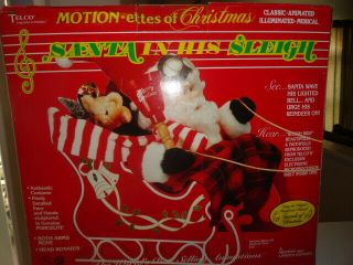 Santa In His Sleigh Telco Motionette Animated Christmas Musical Decoration