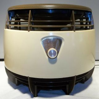 Vintage Lasco Galaxy Round 3 Speed Cream & Brown Hassock Floor Fan