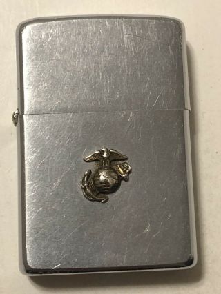Us Marine Corps Insignia Good Hinge And Cam 1969 Zippo Military Lighter Sparks