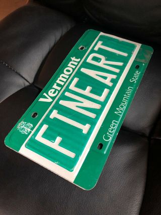 Vermont License Plate Vanity Fineart Art Green Mountain State 90s Good Words