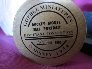 Disneyana Mickey Mouse - Self Portrait Goebel Miniature VERY RARE L/E 500 4