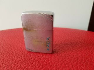 Vtg Kdka 1937 Zippo 2032695 Lighter 4 Barrel Hinge Slash Corneres With Signature
