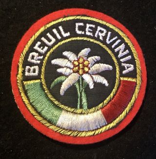 Breuil Cervinia Vintage Skiing Ski Patch Italy Resort Souvenir Travel Lapel