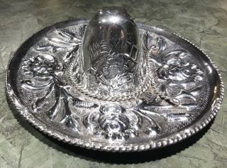 Vintage Collectible Mexico Silverplate Sombrero — Ashtray