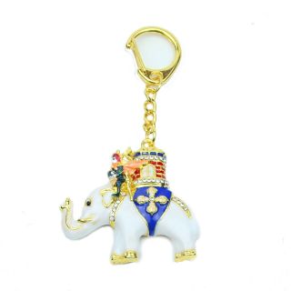 Feng Shui Power Elephant With Warrior Amulet Keychain