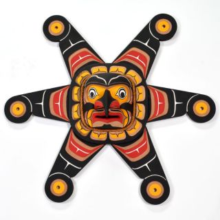 Traditional Sun Mask Kwakiutl Cedar 32 " Diameter Northwest Native