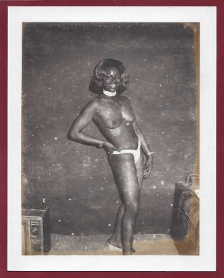 1960 Vintage Nude Polaroid Photo Perky Breast Black Ebony Amateur Stripper Pinup