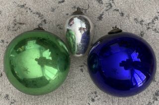 Three Antique Kugel German Ornaments