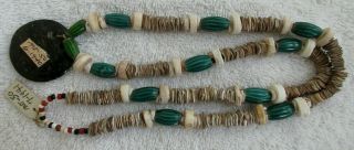 Strand Of Old California Trade Beads & Pendant With Docs - - Nr