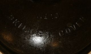 Rare Antique Vintage Wagner Drip Drop NO 10 Cast Iron Skillet Lid marked 1070 6