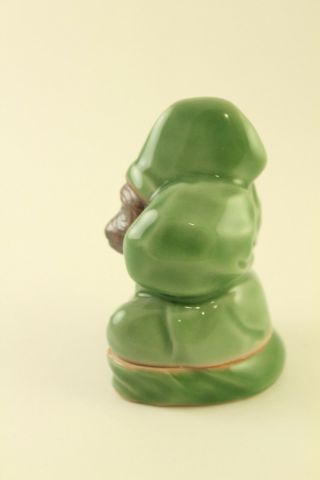 Vtg Japanese Porcelain Lidded Chinese Zodiac Monkey Trinket Incense Box Signed 3