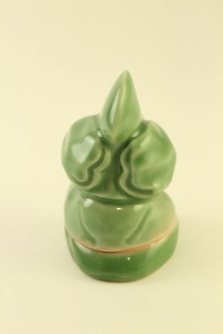 Vtg Japanese Porcelain Lidded Chinese Zodiac Monkey Trinket Incense Box Signed 5