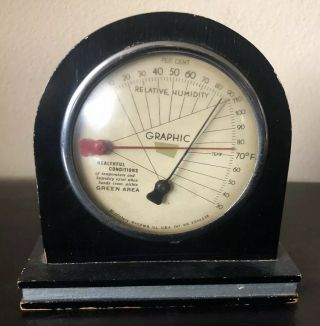 Rare Vintage Middlebury Graphic Humidity And Thermometer Gauge Hennessy Cognac