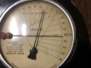 Rare Vintage Middlebury Graphic Humidity And Thermometer Gauge Hennessy Cognac 8